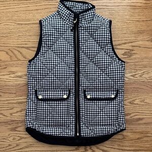 J. Crew Houndstooth Quilted Puffer Vest